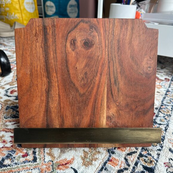 Hearth & Hand with Magnolia Wood Cook Book Holder and Metal Ledge - Picture 6 of 6